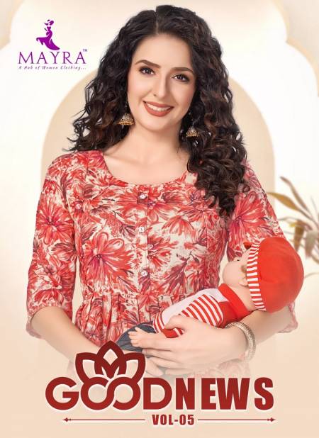 Good News Vol 5 By Mayra Feeding Printed Kurtis Wholesale Price In Surat
